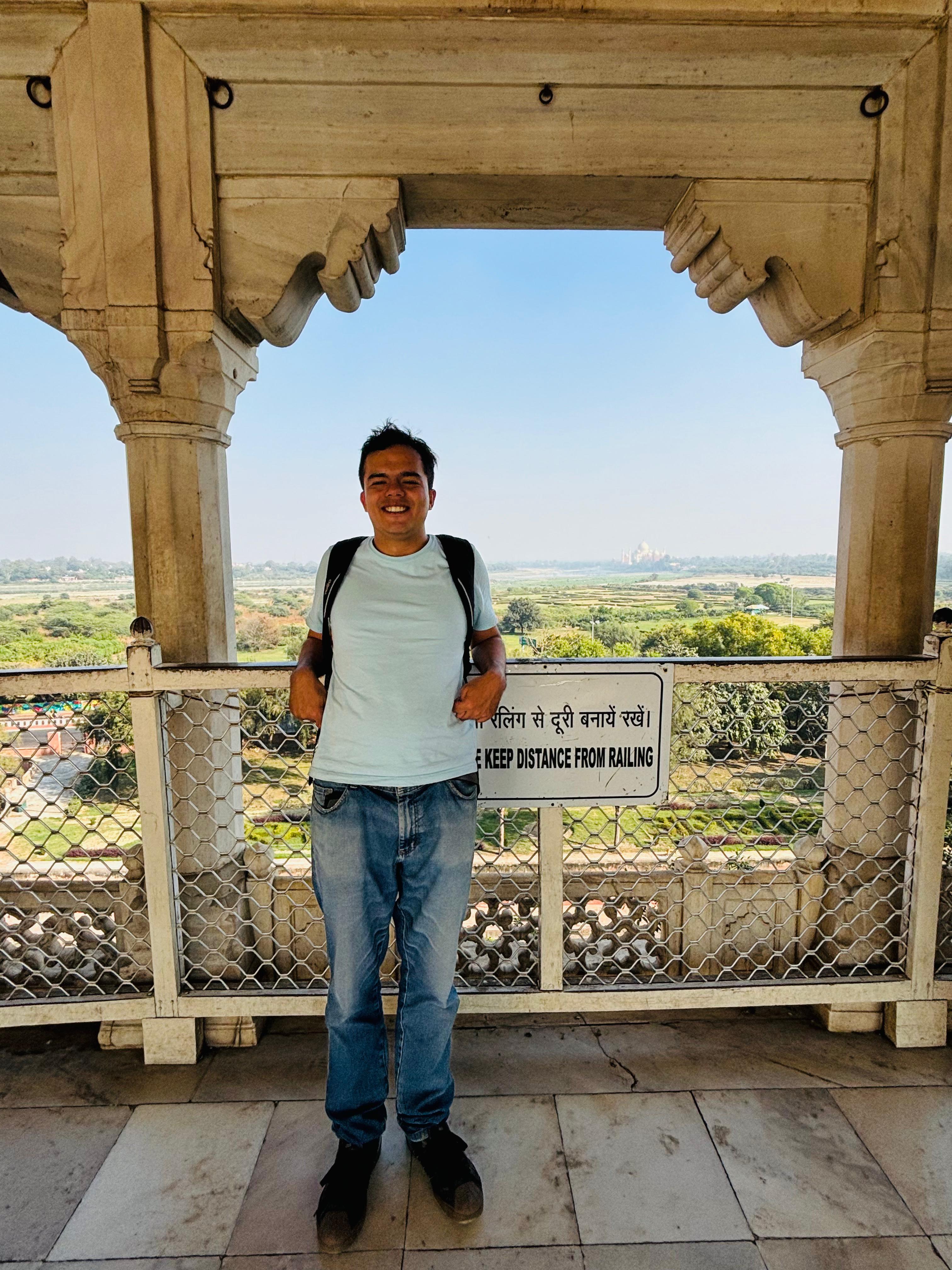 Cristian at a historical site